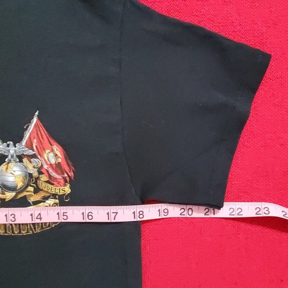 UNISEX  Marines black tee semper fi USMC Small EUC - Picture 4 of 5